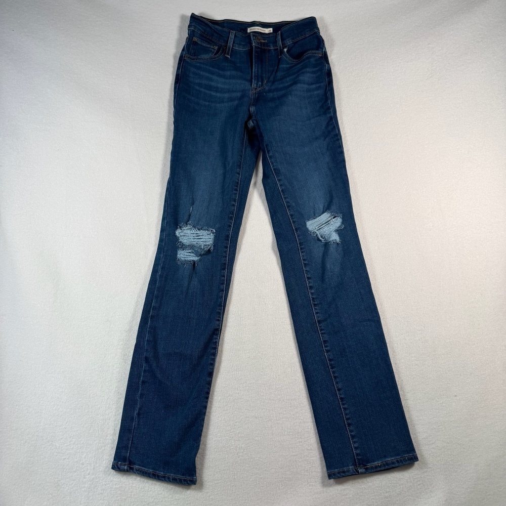 Levis Jeans Womens 26 Blue 724 High Rise Straight Medium Wash Stretch